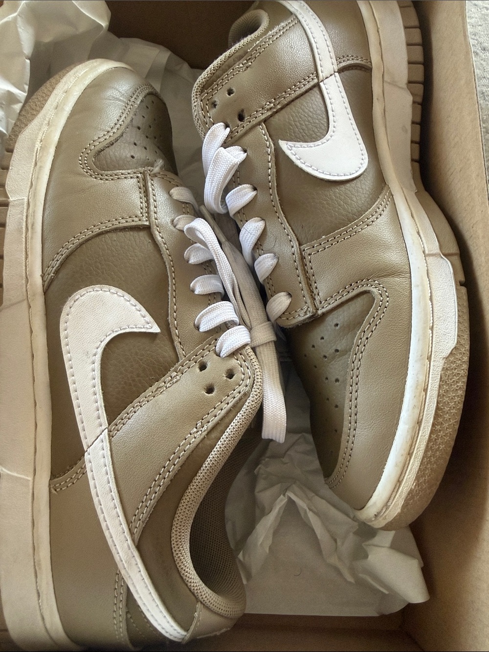 Nike Low-Top Sneakers AF1 Air Force RARE 8 Beige and White
